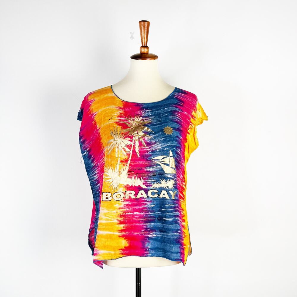 Vintage Boracay  rainbow tie dye shirt size small